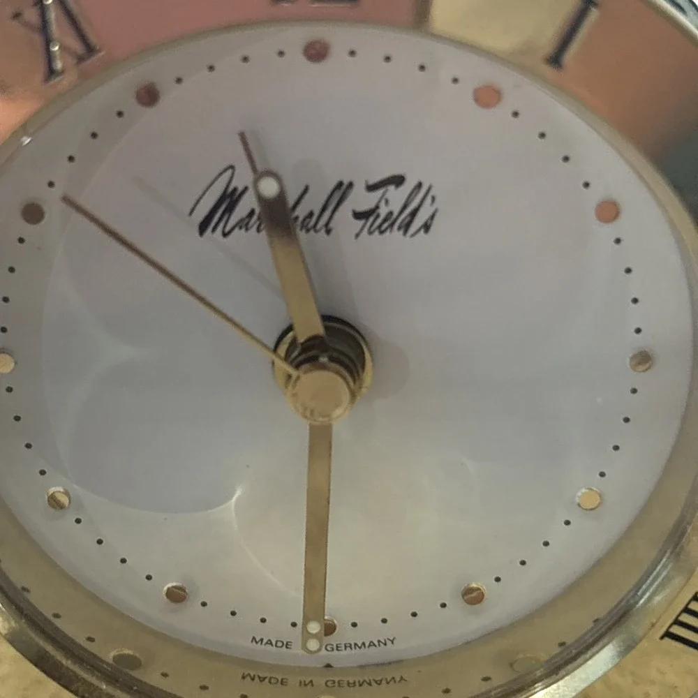 VTG Marshall Fields Desk Travel Alarm Clock Made In Germany RARE